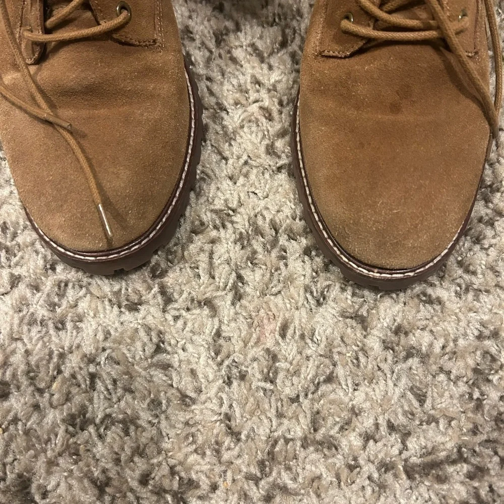 Madewell The Julien Lace-Up Lugsole Boot in Suede Size 10